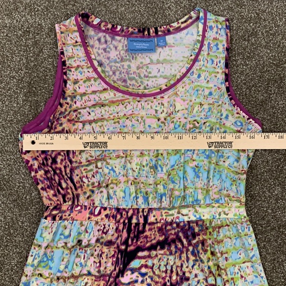 Simply Vera Vera Wang Sleeveless Midi Dress Sz M Elastic Waist Polyester - Picture 5 of 13